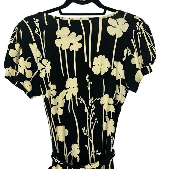 Vintage Forever21 Floral Black Wrap Dress Junior’s Lg Deadstock NWT Boho Chic - Picture 5 of 10